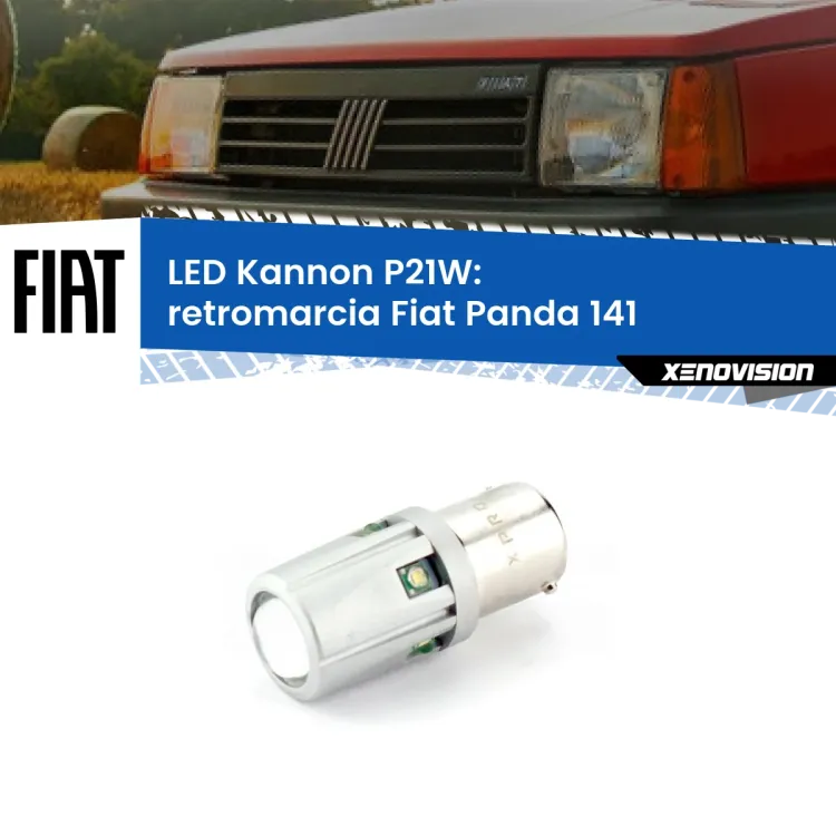 0 Retromarcia LED Fiat Panda 141 1982 - 2004: P21W Kannon <strong>LED per Retromarcia Fiat Panda 141 1982 - 2004.</strong>Lampadina P21W con una poderosa illuminazione frontale rafforzata da 5 potenti chip laterali.