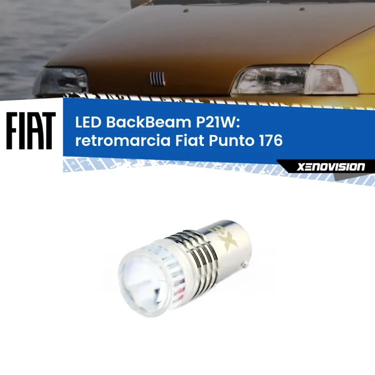 0 Retromarcia LED Fiat Punto 176 1993 - 1999: P21W BackBeam <strong>Retromarcia LED per Fiat Punto</strong> 176 1993 - 1999. Lampada <strong>P21W</strong> canbus. Illumina a giorno con questo straordinario cannone LED a luminosità estrema.