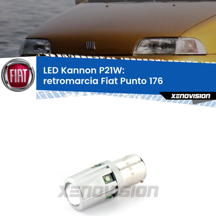 <strong>LED per Retromarcia Fiat Punto 176 1993 - 1999.</strong>Lampadina P21W con una poderosa illuminazione frontale rafforzata da 5 potenti chip laterali.