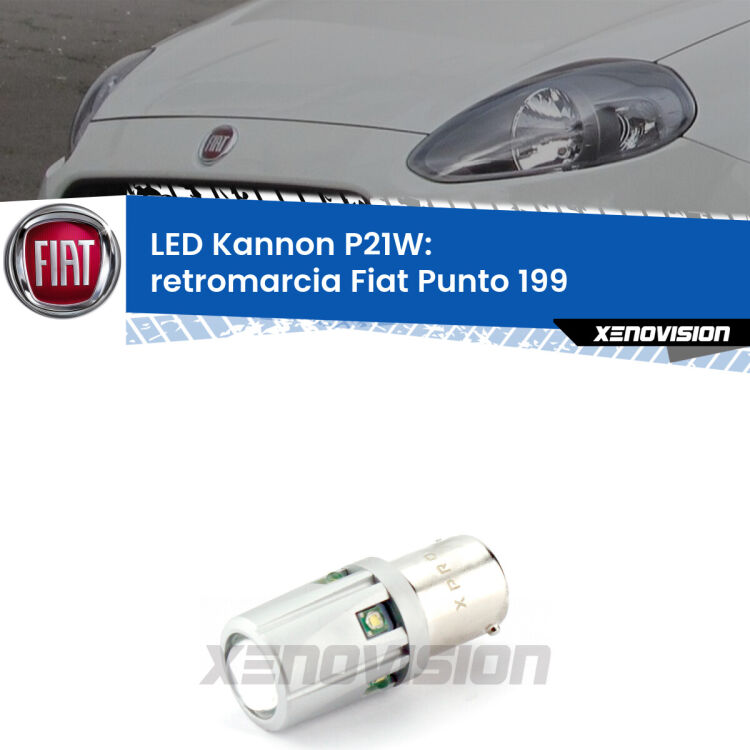 <strong>LED per Retromarcia Fiat Punto 199 2012 - 2018.</strong>Lampadina P21W con una poderosa illuminazione frontale rafforzata da 5 potenti chip laterali.