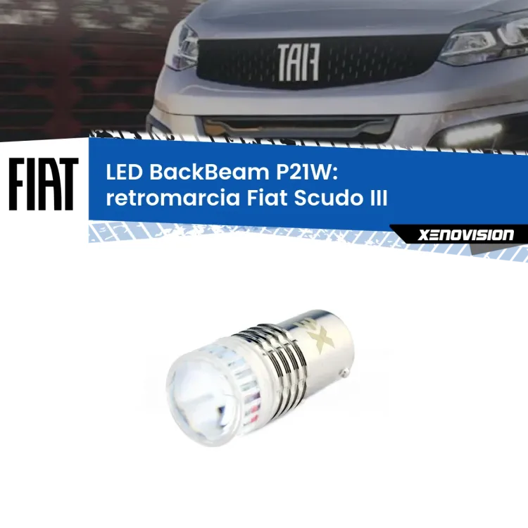 0 Retromarcia LED Fiat Scudo III 2022 in poi: P21W BackBeam <strong>Retromarcia LED per Fiat Scudo</strong> III 2022 in poi. Lampada <strong>P21W</strong> canbus. Illumina a giorno con questo straordinario cannone LED a luminosità estrema.