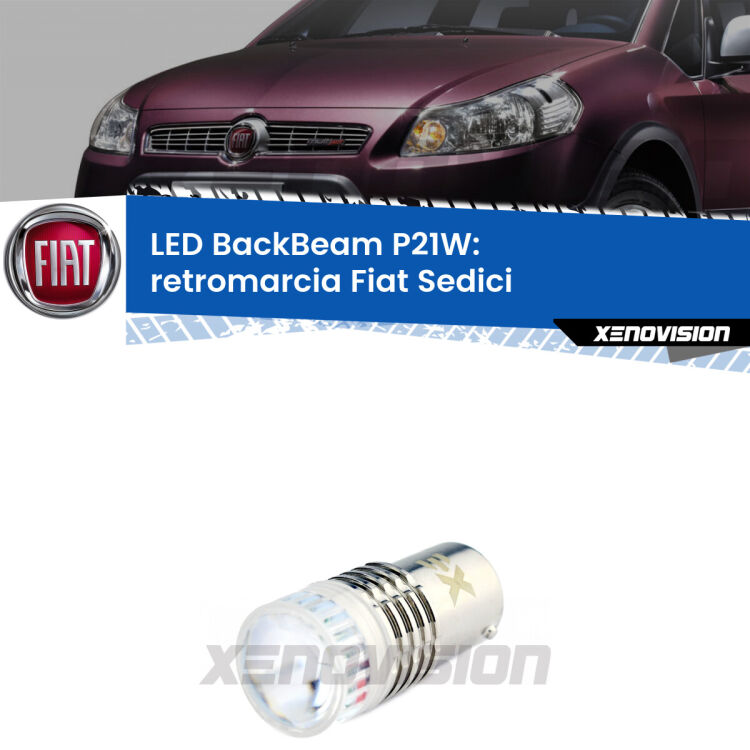 <strong>Retromarcia LED per Fiat Sedici</strong>  2006 - 2014. Lampada <strong>P21W</strong> canbus. Illumina a giorno con questo straordinario cannone LED a luminosità estrema.