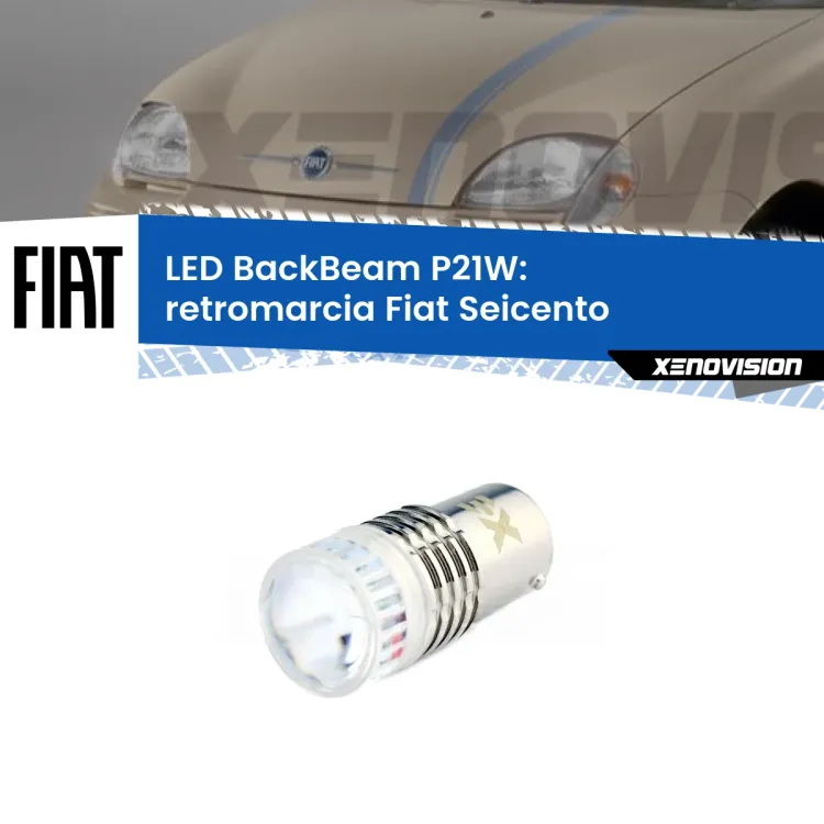 0 Retromarcia LED Fiat Seicento 1998 - 2010: P21W BackBeam <strong>Retromarcia LED per Fiat Seicento</strong> 1998 - 2010. Lampada <strong>P21W</strong> canbus. Illumina a giorno con questo straordinario cannone LED a luminosità estrema.
