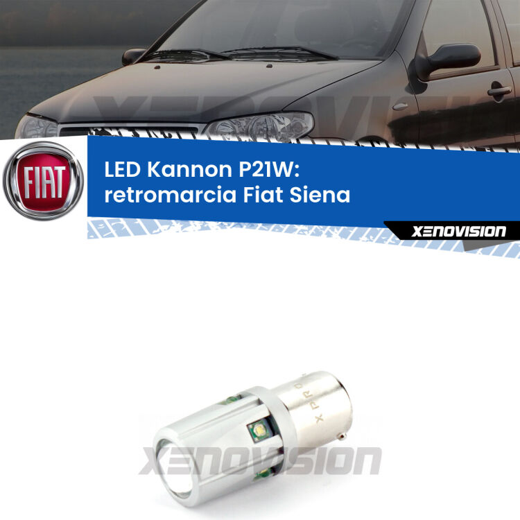 <strong>LED per Retromarcia Fiat Siena  1996 - 2012.</strong>Lampadina P21W con una poderosa illuminazione frontale rafforzata da 5 potenti chip laterali.