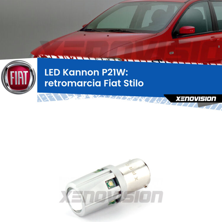<strong>LED per Retromarcia Fiat Stilo  2001 - 2006.</strong>Lampadina P21W con una poderosa illuminazione frontale rafforzata da 5 potenti chip laterali.