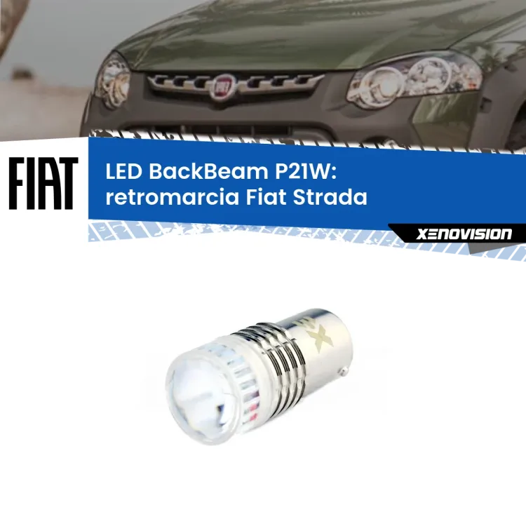 0 Retromarcia LED Fiat Strada 1999 - 2021: P21W BackBeam <strong>Retromarcia LED per Fiat Strada</strong> 1999 - 2021. Lampada <strong>P21W</strong> canbus. Illumina a giorno con questo straordinario cannone LED a luminosità estrema.