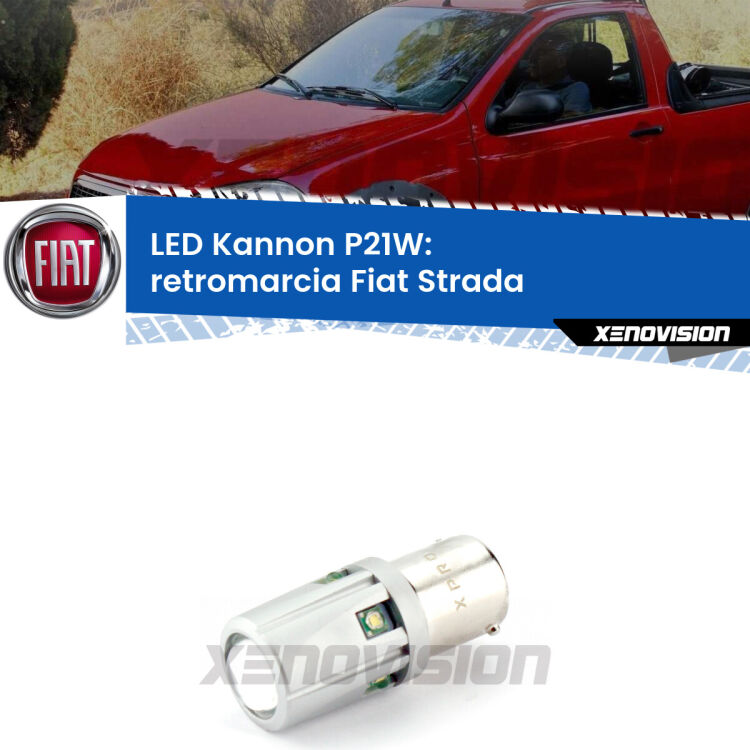 <strong>LED per Retromarcia Fiat Strada  1999 - 2021.</strong>Lampadina P21W con una poderosa illuminazione frontale rafforzata da 5 potenti chip laterali.