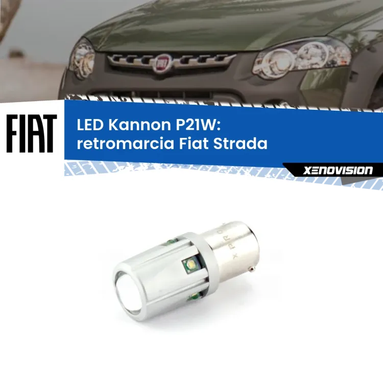 0 Retromarcia LED Fiat Strada 1999 - 2021: P21W Kannon <strong>LED per Retromarcia Fiat Strada 1999 - 2021.</strong>Lampadina P21W con una poderosa illuminazione frontale rafforzata da 5 potenti chip laterali.