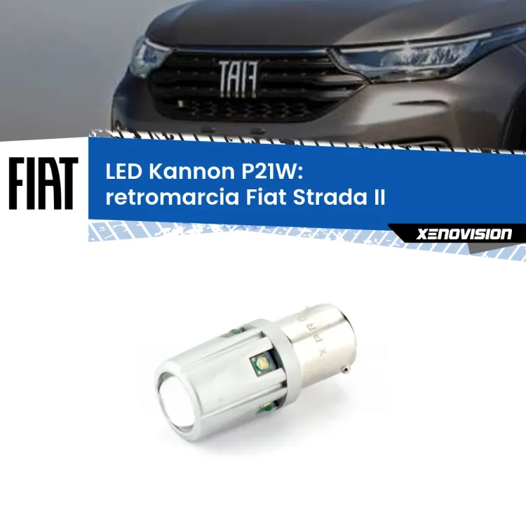 0 Retromarcia LED Fiat Strada II 2017 in poi: P21W Kannon <strong>LED per Retromarcia Fiat Strada II 2017 in poi.</strong>Lampadina P21W con una poderosa illuminazione frontale rafforzata da 5 potenti chip laterali.