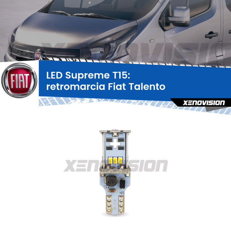 <strong>LED retromarcia per Fiat Talento</strong>  2016 - 2020. 15 Chip CREE 3535, sviluppa un'incredibile potenza. Qualità Massima. Oltre 6W reali di pura potenza.