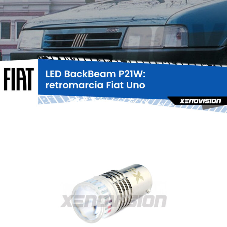 0 Retromarcia LED Fiat Uno 1983 - 1995: P21W BackBeam <strong>Retromarcia LED per Fiat Uno</strong> 1983 - 1995. Lampada <strong>P21W</strong> canbus. Illumina a giorno con questo straordinario cannone LED a luminosità estrema.