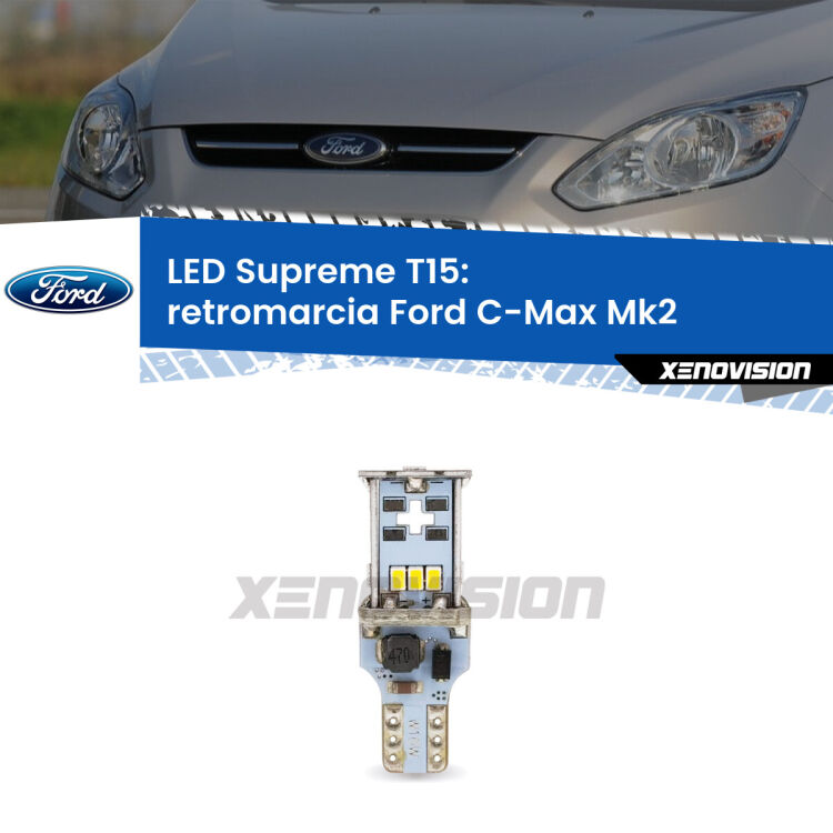 <strong>LED retromarcia per Ford C-Max</strong> Mk2 2011 - 2019. 15 Chip CREE 3535, sviluppa un'incredibile potenza. Qualità Massima. Oltre 6W reali di pura potenza.