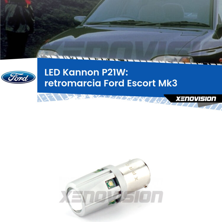 <strong>LED per Retromarcia Ford Escort Mk3 1985 - 1990.</strong>Lampadina P21W con una poderosa illuminazione frontale rafforzata da 5 potenti chip laterali.