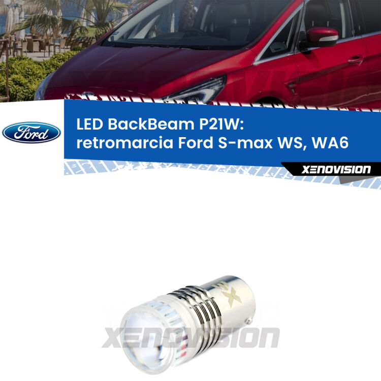 0 Retromarcia LED Ford S-max WS, WA6 2006 - 2014: P21W BackBeam <strong>Retromarcia LED per Ford S-max</strong> WS, WA6 2006 - 2014. Lampada <strong>P21W</strong> canbus. Illumina a giorno con questo straordinario cannone LED a luminosità estrema.