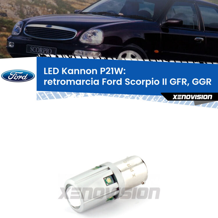 <strong>LED per Retromarcia Ford Scorpio II GFR, GGR 1994 - 1998.</strong>Lampadina P21W con una poderosa illuminazione frontale rafforzata da 5 potenti chip laterali.