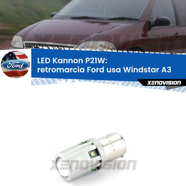 <strong>LED per Retromarcia Ford usa Windstar A3 1995 - 2000.</strong>Lampadina P21W con una poderosa illuminazione frontale rafforzata da 5 potenti chip laterali.