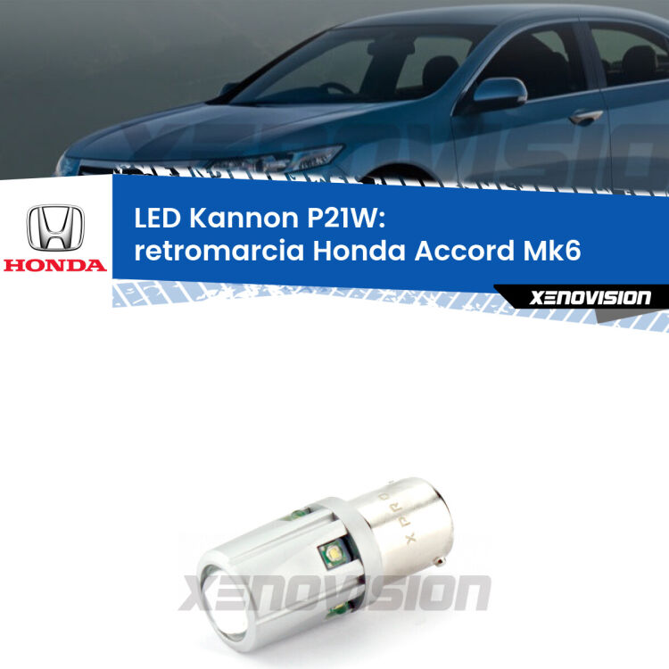 <strong>LED per Retromarcia Honda Accord Mk6 1997 - 2002.</strong>Lampadina P21W con una poderosa illuminazione frontale rafforzata da 5 potenti chip laterali.