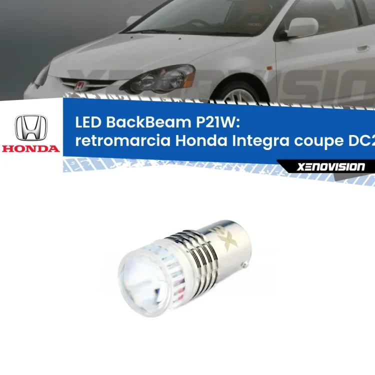 0 Retromarcia LED Honda Integra coupe DC2, DC4 1997 - 2001: P21W BackBeam <strong>Retromarcia LED per Honda Integra coupe</strong> DC2, DC4 1997 - 2001. Lampada <strong>P21W</strong> canbus. Illumina a giorno con questo straordinario cannone LED a luminosità estrema.