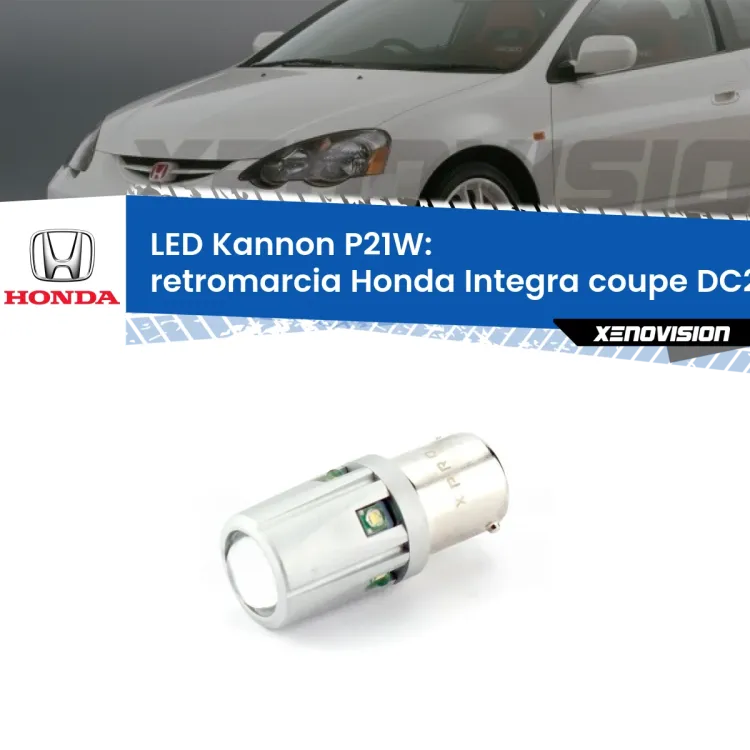0 Retromarcia LED Honda Integra coupe DC2, DC4 1997 - 2001: P21W Kannon <strong>LED per Retromarcia Honda Integra coupe DC2, DC4 1997 - 2001.</strong>Lampadina P21W con una poderosa illuminazione frontale rafforzata da 5 potenti chip laterali.