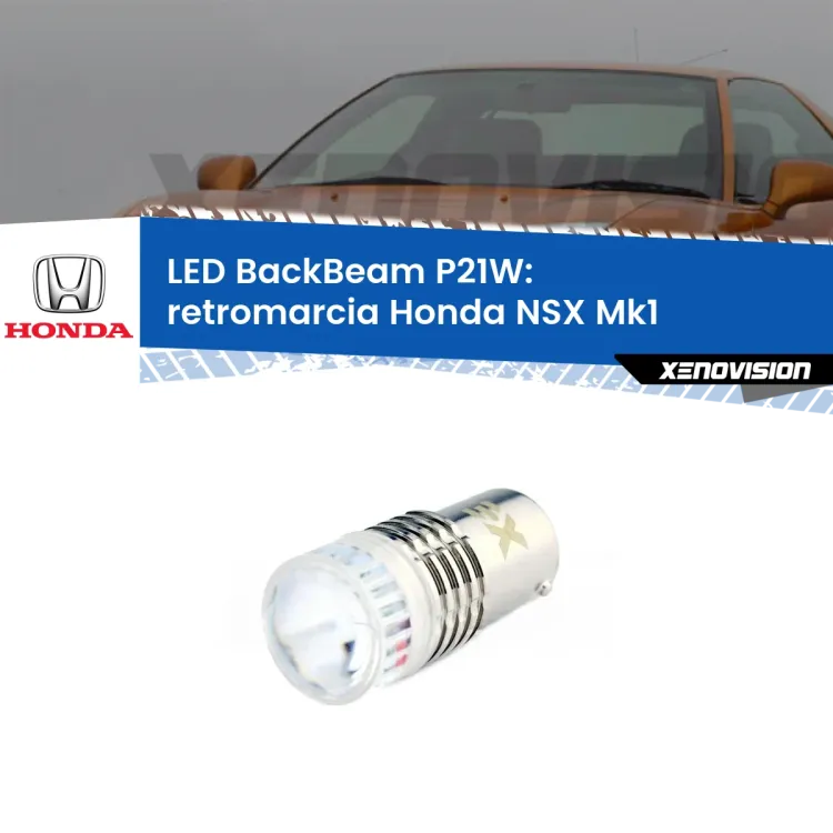 0 Retromarcia LED Honda NSX Mk1 1990 - 2005: P21W BackBeam <strong>Retromarcia LED per Honda NSX</strong> Mk1 1990 - 2005. Lampada <strong>P21W</strong> canbus. Illumina a giorno con questo straordinario cannone LED a luminosità estrema.