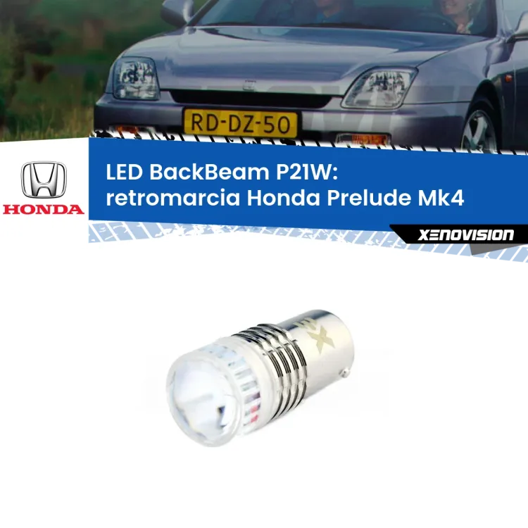 0 Retromarcia LED Honda Prelude Mk4 1992 - 1996: P21W BackBeam <strong>Retromarcia LED per Honda Prelude</strong> Mk4 1992 - 1996. Lampada <strong>P21W</strong> canbus. Illumina a giorno con questo straordinario cannone LED a luminosità estrema.