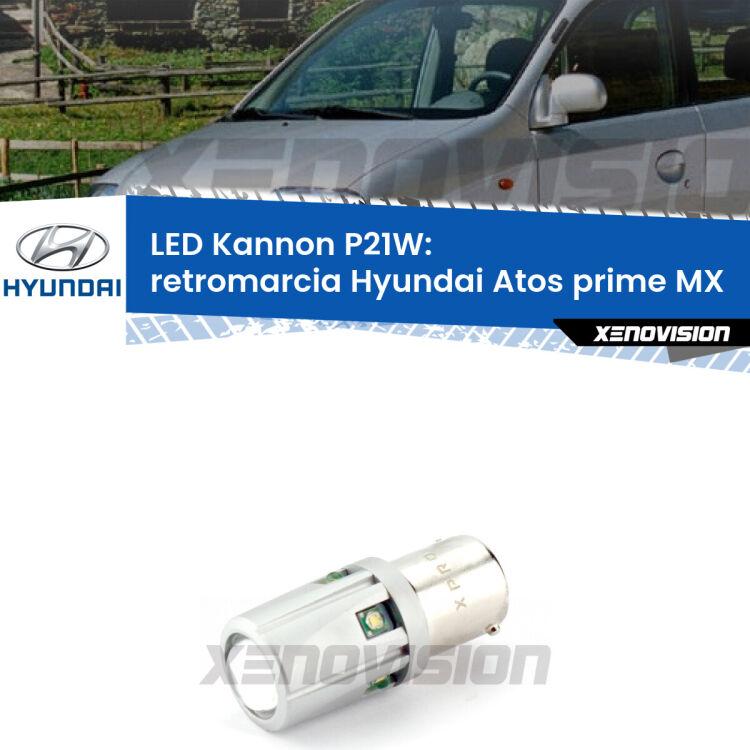 <strong>LED per Retromarcia Hyundai Atos prime MX 1997 - 2008.</strong>Lampadina P21W con una poderosa illuminazione frontale rafforzata da 5 potenti chip laterali.