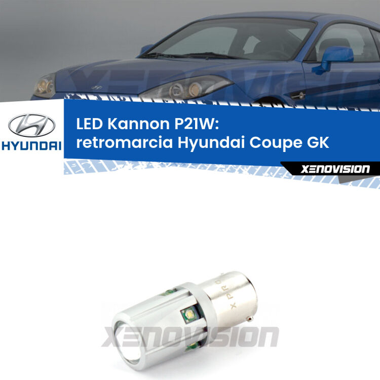 <strong>LED per Retromarcia Hyundai Coupe GK 2002 - 2009.</strong>Lampadina P21W con una poderosa illuminazione frontale rafforzata da 5 potenti chip laterali.