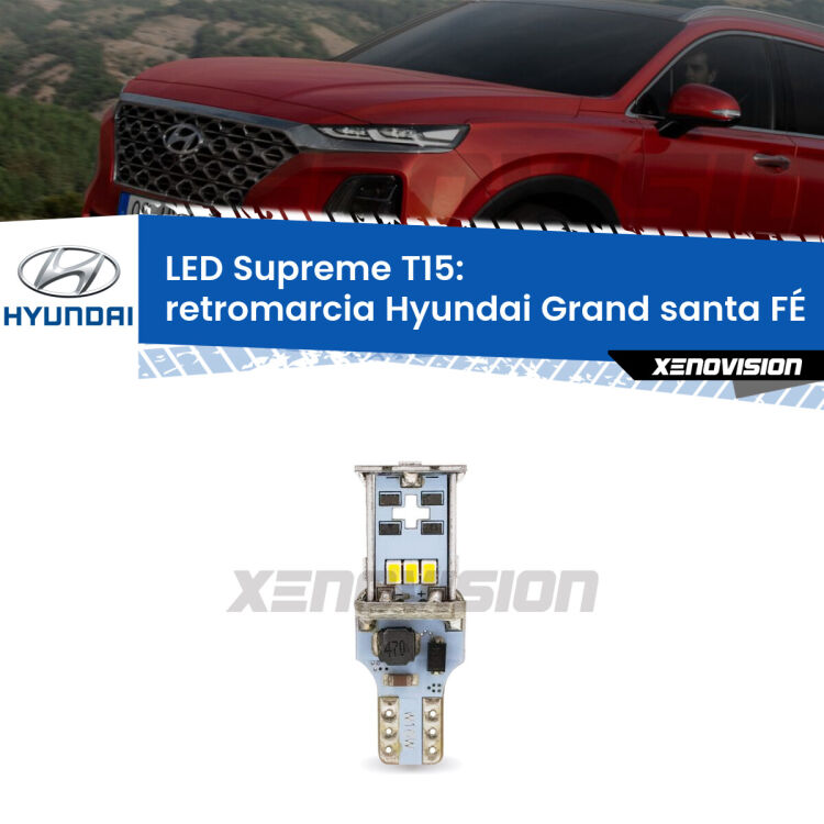 <strong>LED retromarcia per Hyundai Grand santa FÉ</strong>  2013 in poi. 15 Chip CREE 3535, sviluppa un'incredibile potenza. Qualità Massima. Oltre 6W reali di pura potenza.