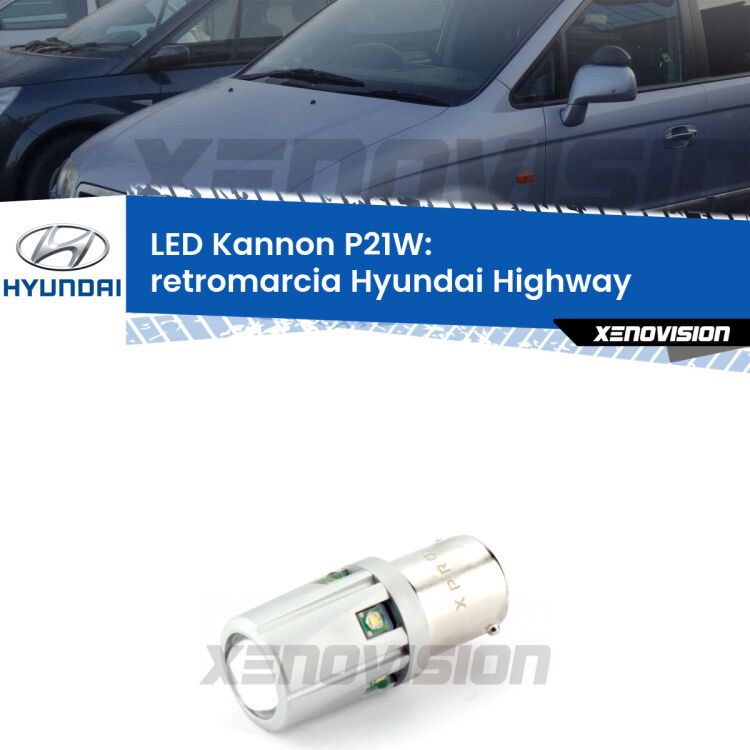 <strong>LED per Retromarcia Hyundai Highway  2000 - 2004.</strong>Lampadina P21W con una poderosa illuminazione frontale rafforzata da 5 potenti chip laterali.
