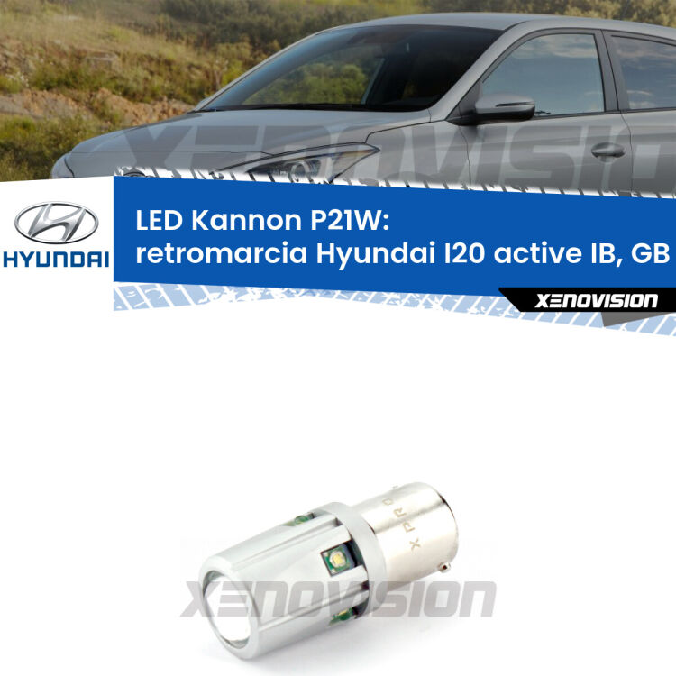 <strong>LED per Retromarcia Hyundai I20 active IB, GB 2015 in poi.</strong>Lampadina P21W con una poderosa illuminazione frontale rafforzata da 5 potenti chip laterali.