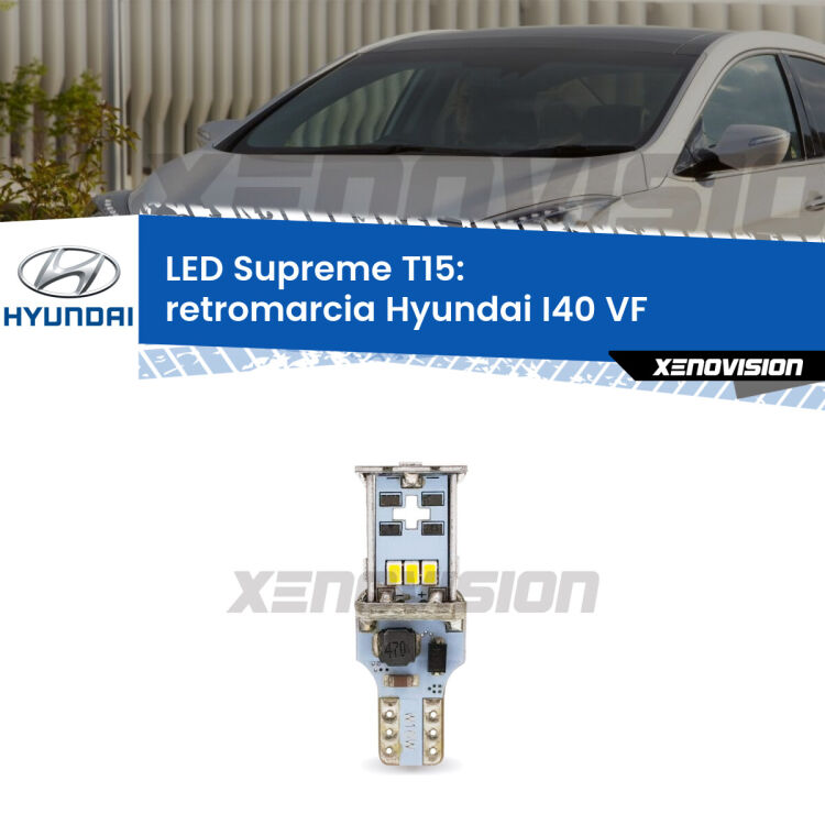<strong>LED retromarcia per Hyundai I40</strong> VF 2012 in poi. 15 Chip CREE 3535, sviluppa un'incredibile potenza. Qualità Massima. Oltre 6W reali di pura potenza.