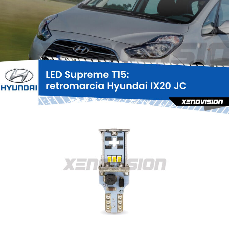 <strong>LED retromarcia per Hyundai IX20</strong> JC 2010 in poi. 15 Chip CREE 3535, sviluppa un'incredibile potenza. Qualità Massima. Oltre 6W reali di pura potenza.