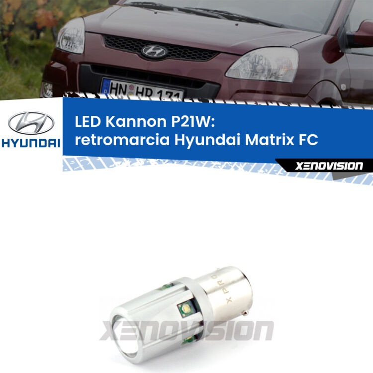 <strong>LED per Retromarcia Hyundai Matrix FC 2001 - 2010.</strong>Lampadina P21W con una poderosa illuminazione frontale rafforzata da 5 potenti chip laterali.