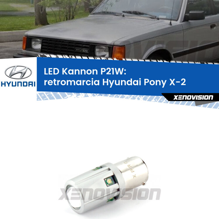 <strong>LED per Retromarcia Hyundai Pony X-2 1989 - 1995.</strong>Lampadina P21W con una poderosa illuminazione frontale rafforzata da 5 potenti chip laterali.