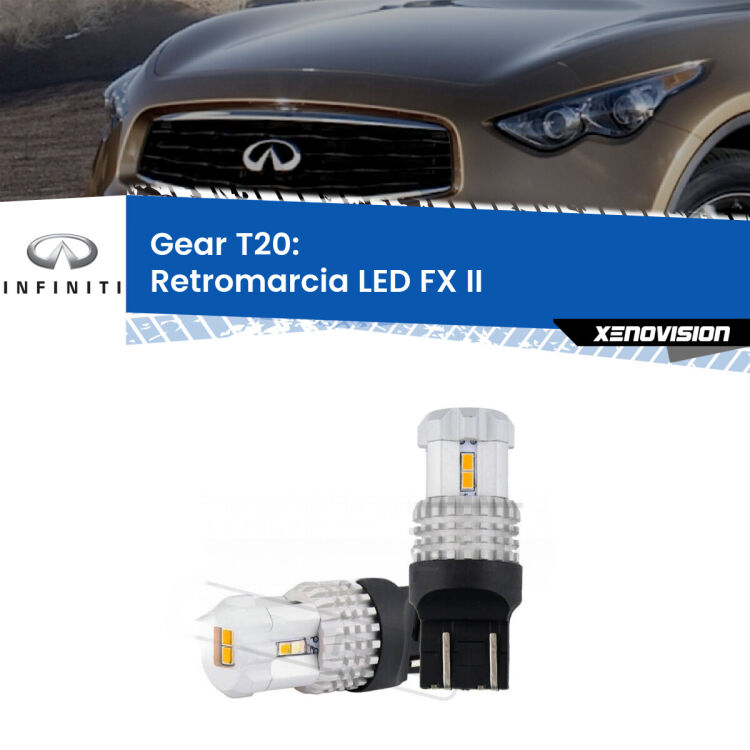 0 Retromarcia LED Infiniti FX II 2008 - 2013: T20 Bolt <strong>LED T20 </strong><strong>retromarcia</strong> <strong>Infiniti</strong> <strong>FX </strong>(II) 2008 - 2013. Coppia LED effetto Stealth, ottima resa in ogni direzione, Qualità Massima.