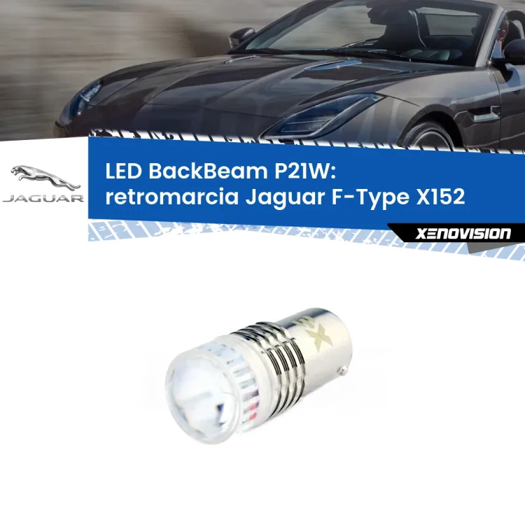 0 Retromarcia LED Jaguar F-Type X152 2013 in poi: P21W BackBeam <strong>Retromarcia LED per Jaguar F-Type</strong> X152 2013 in poi. Lampada <strong>P21W</strong> canbus. Illumina a giorno con questo straordinario cannone LED a luminosità estrema.