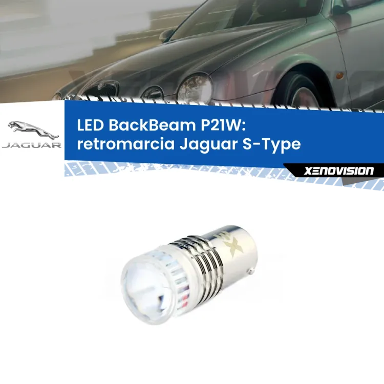 0 Retromarcia LED Jaguar S-Type 1999 - 2007: P21W BackBeam <strong>Retromarcia LED per Jaguar S-Type</strong> 1999 - 2007. Lampada <strong>P21W</strong> canbus. Illumina a giorno con questo straordinario cannone LED a luminosità estrema.