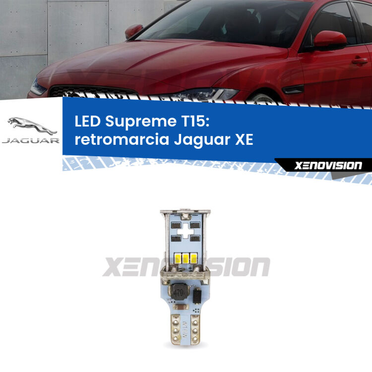 <strong>LED retromarcia per Jaguar XE</strong>  2015 in poi. 15 Chip CREE 3535, sviluppa un'incredibile potenza. Qualità Massima. Oltre 6W reali di pura potenza.