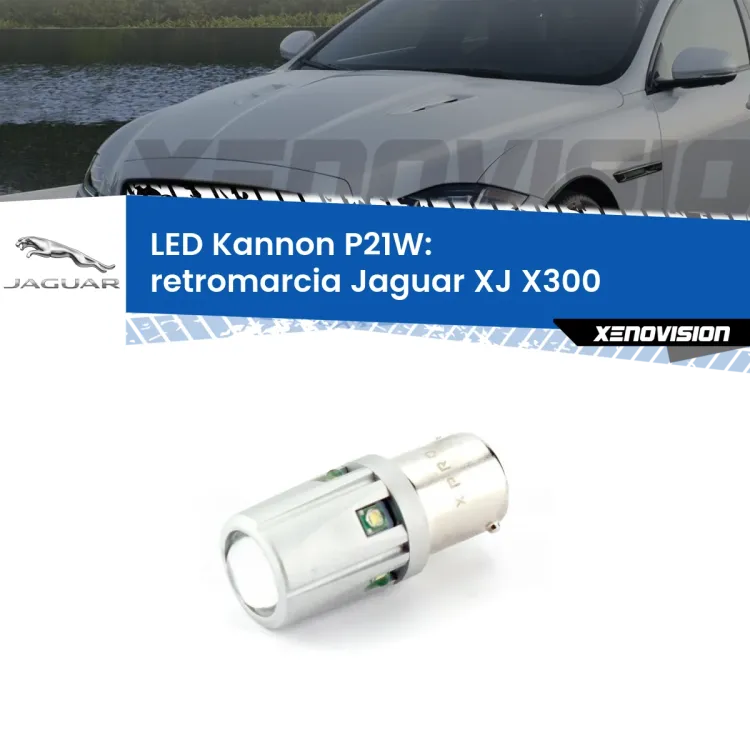 0 Retromarcia LED Jaguar XJ X300 1994 - 1997: P21W Kannon <strong>LED per Retromarcia Jaguar XJ X300 1994 - 1997.</strong>Lampadina P21W con una poderosa illuminazione frontale rafforzata da 5 potenti chip laterali.
