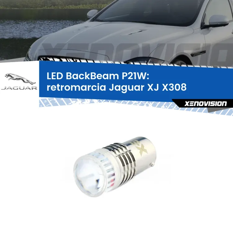 0 Retromarcia LED Jaguar XJ X308 1997 - 2003: P21W BackBeam <strong>Retromarcia LED per Jaguar XJ</strong> X308 1997 - 2003. Lampada <strong>P21W</strong> canbus. Illumina a giorno con questo straordinario cannone LED a luminosità estrema.