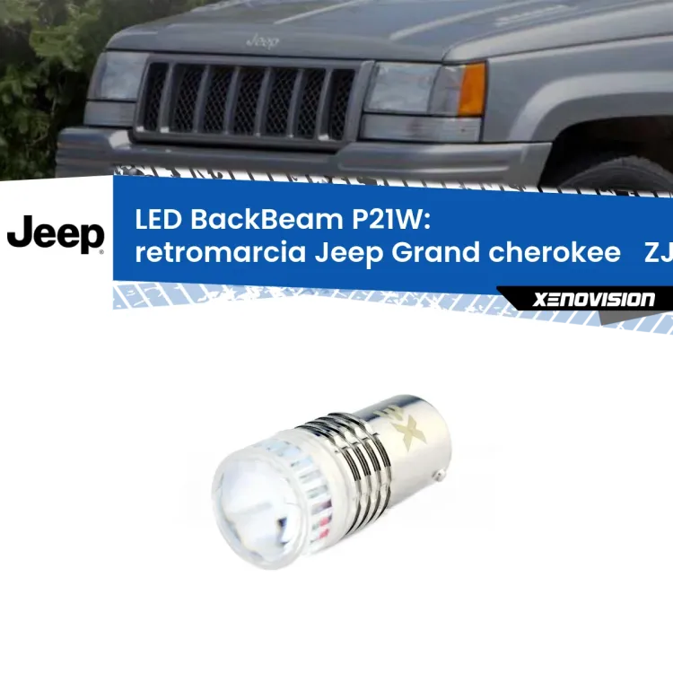 0 Retromarcia LED Jeep Grand cherokee ZJ 1993 - 1998: P21W BackBeam <strong>Retromarcia LED per Jeep Grand cherokee </strong> ZJ 1993 - 1998. Lampada <strong>P21W</strong> canbus. Illumina a giorno con questo straordinario cannone LED a luminosità estrema.