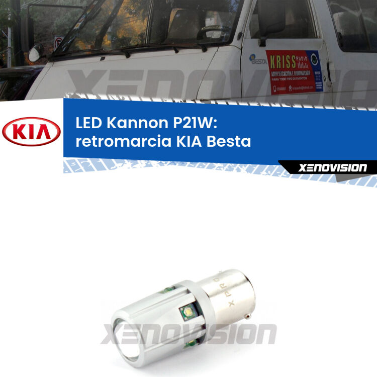 <strong>LED per Retromarcia KIA Besta  1996 - 2003.</strong>Lampadina P21W con una poderosa illuminazione frontale rafforzata da 5 potenti chip laterali.