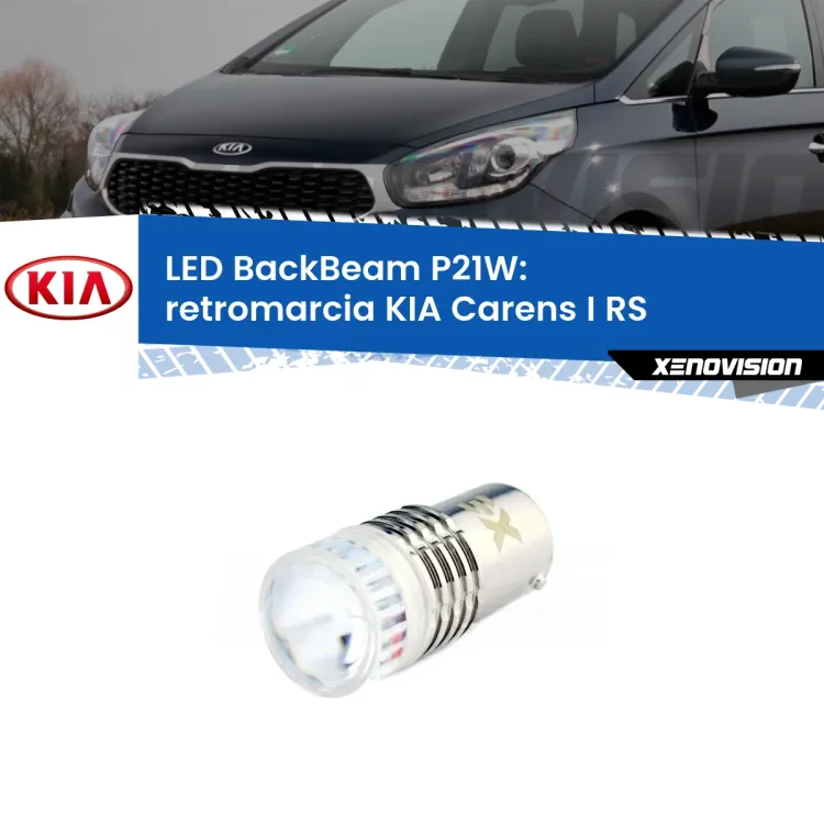 0 Retromarcia LED KIA Carens I RS 1999 - 2005: P21W BackBeam <strong>Retromarcia LED per KIA Carens I</strong> RS 1999 - 2005. Lampada <strong>P21W</strong> canbus. Illumina a giorno con questo straordinario cannone LED a luminosità estrema.