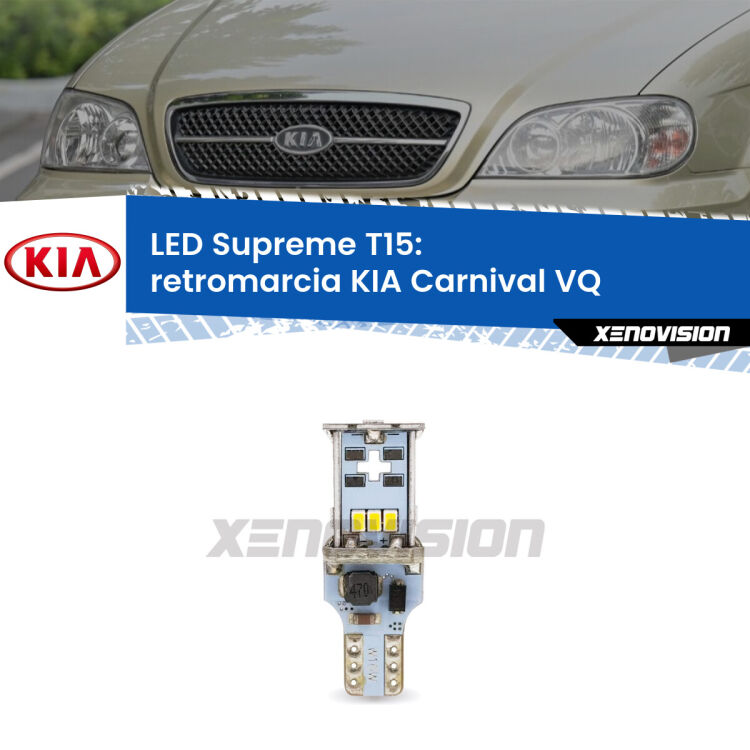 <strong>LED retromarcia per KIA Carnival</strong> VQ 2005 - 2013. 15 Chip CREE 3535, sviluppa un'incredibile potenza. Qualità Massima. Oltre 6W reali di pura potenza.