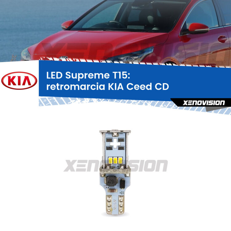 <strong>LED retromarcia per KIA Ceed</strong> CD 2018 in poi. 15 Chip CREE 3535, sviluppa un'incredibile potenza. Qualità Massima. Oltre 6W reali di pura potenza.