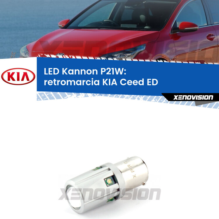 <strong>LED per Retromarcia KIA Ceed ED 2006 - 2012.</strong>Lampadina P21W con una poderosa illuminazione frontale rafforzata da 5 potenti chip laterali.