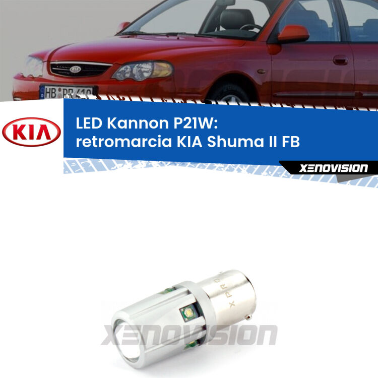 <strong>LED per Retromarcia KIA Shuma II FB 2001 - 2004.</strong>Lampadina P21W con una poderosa illuminazione frontale rafforzata da 5 potenti chip laterali.
