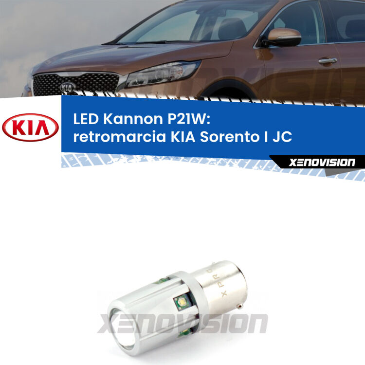 <strong>LED per Retromarcia KIA Sorento I JC 2002 - 2008.</strong>Lampadina P21W con una poderosa illuminazione frontale rafforzata da 5 potenti chip laterali.