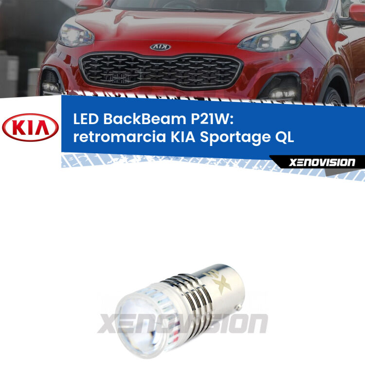 <strong>Retromarcia LED per KIA Sportage</strong> QL 2015 - 2020. Lampada <strong>P21W</strong> canbus. Illumina a giorno con questo straordinario cannone LED a luminosità estrema.