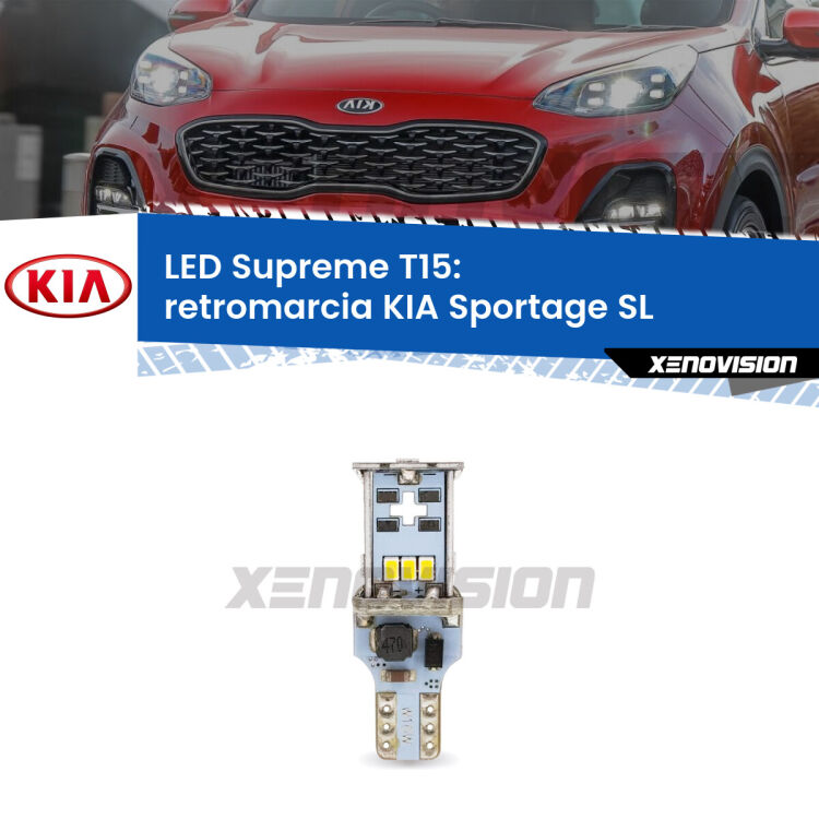 <strong>LED retromarcia per KIA Sportage</strong> SL 2010 - 2014. 15 Chip CREE 3535, sviluppa un'incredibile potenza. Qualità Massima. Oltre 6W reali di pura potenza.